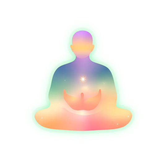 Glowing Rainbow Buddha Kiss-Cut Stickers