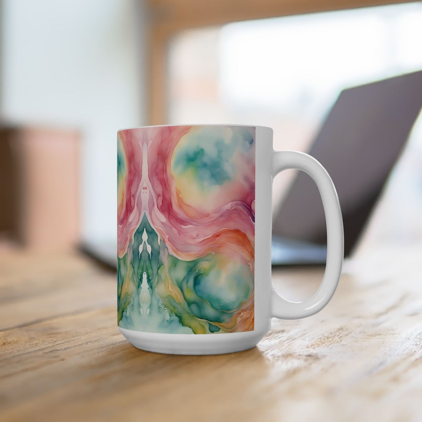 Watercolor Swirls Ceramic Mug, (11oz, 15oz)