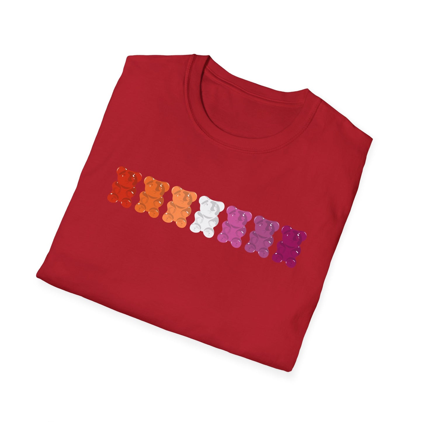 Lesbian Pride Gummy Bears Unisex Softstyle T-Shirt