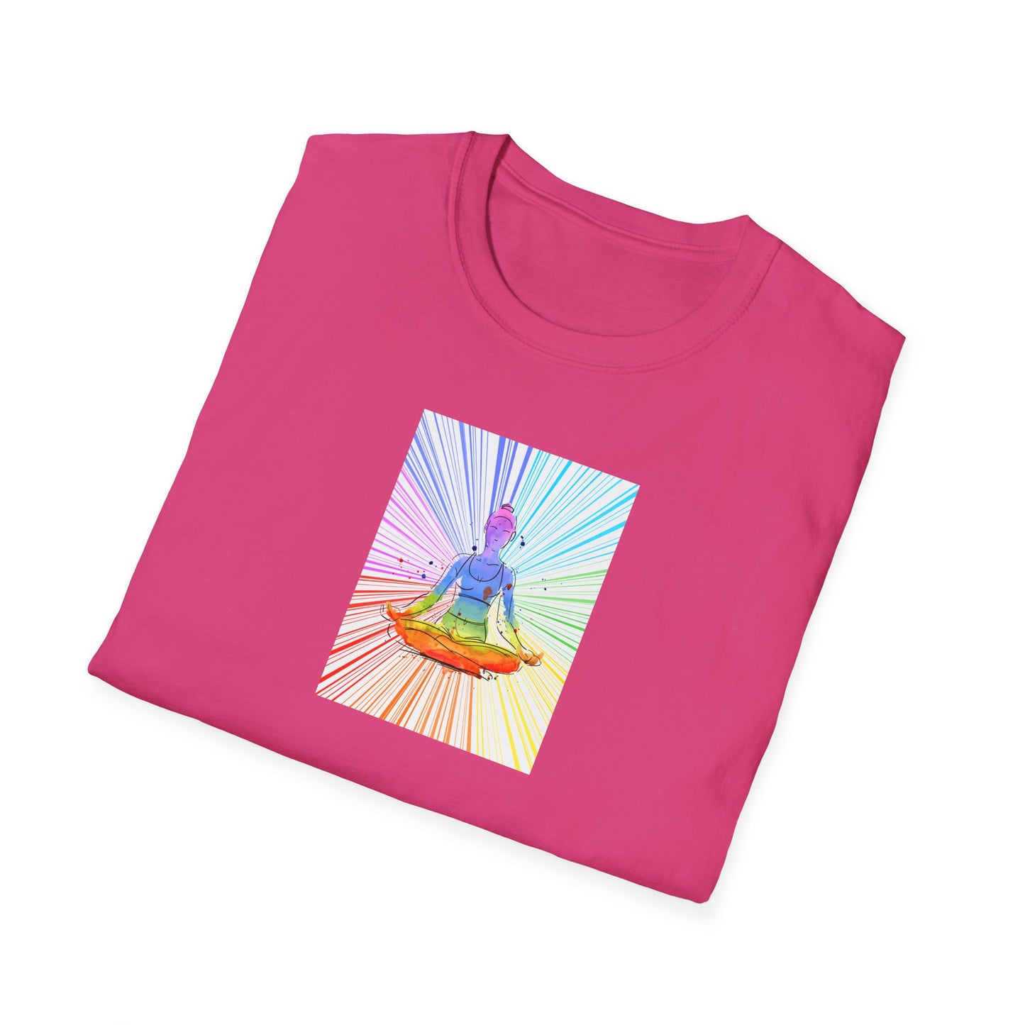 Fractal Rainbow Yoga Unisex Softstyle T-Shirt