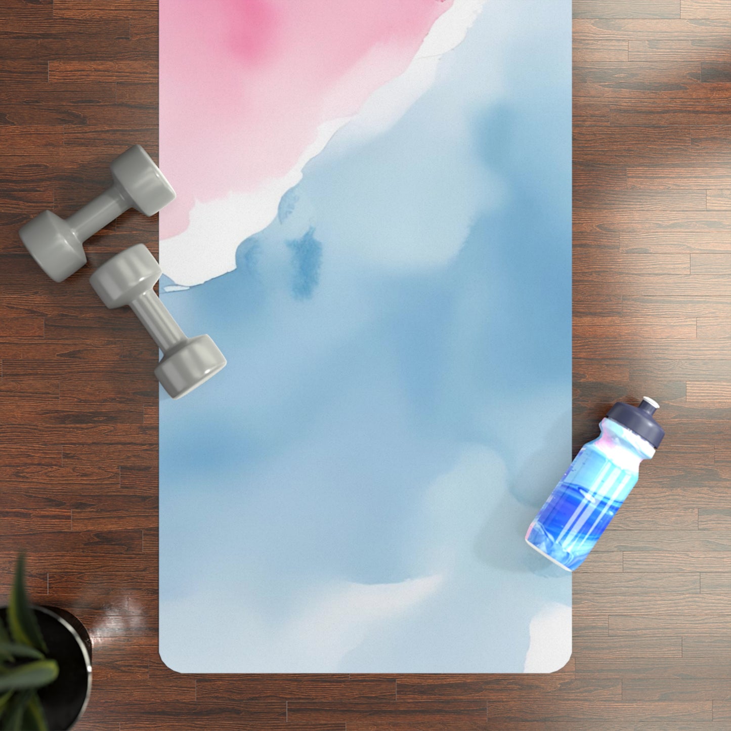 Trans Pride Watercolor Rubber Yoga Mat