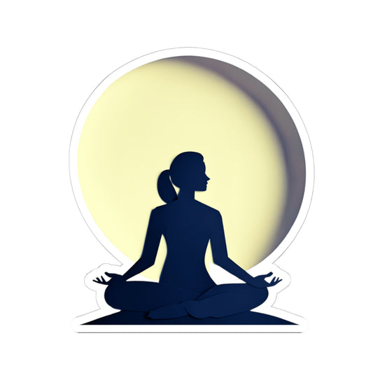Yoga Moon Meditation Kiss-Cut Stickers