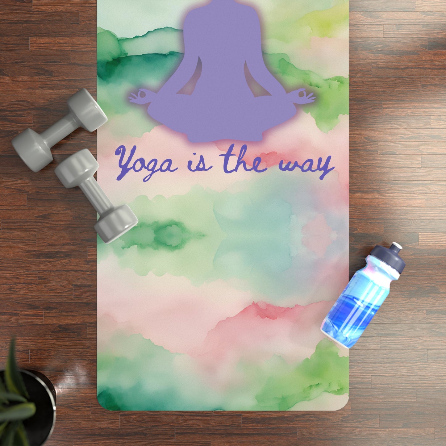 Yoga Is The Way Watercolor Rubber Yoga Mat