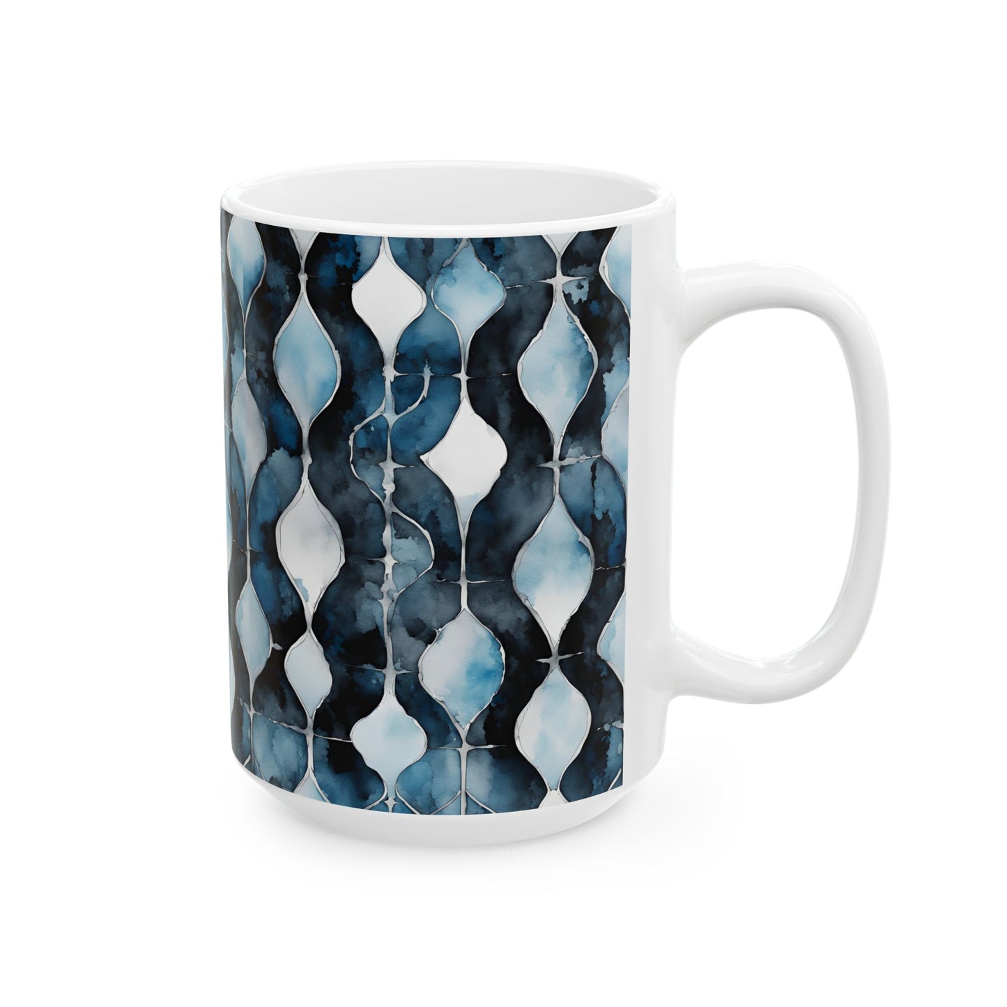 Watercolor Chain Ceramic Mug, (11oz, 15oz)