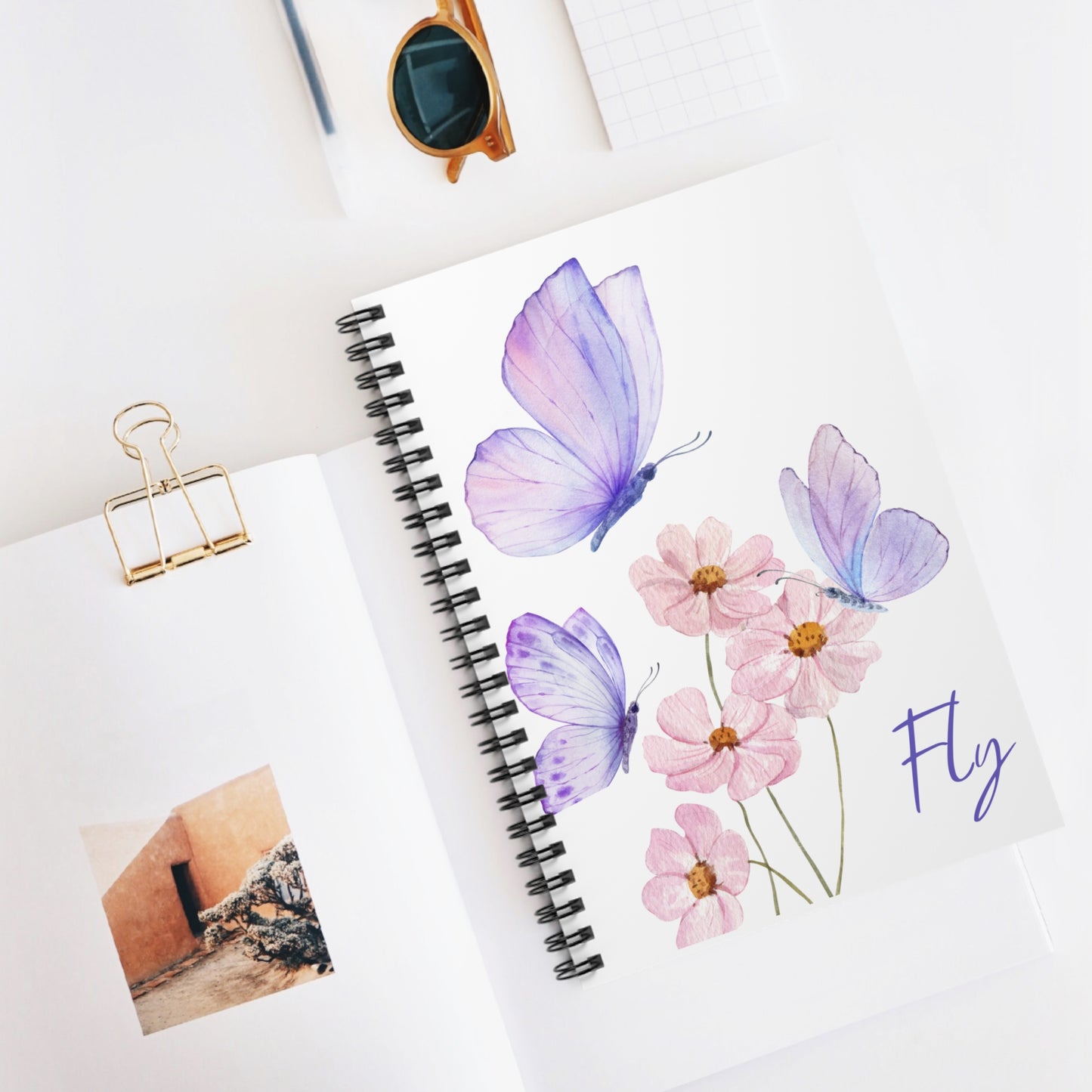 Butterfly Fly Spiral Notebook - Ruled Line