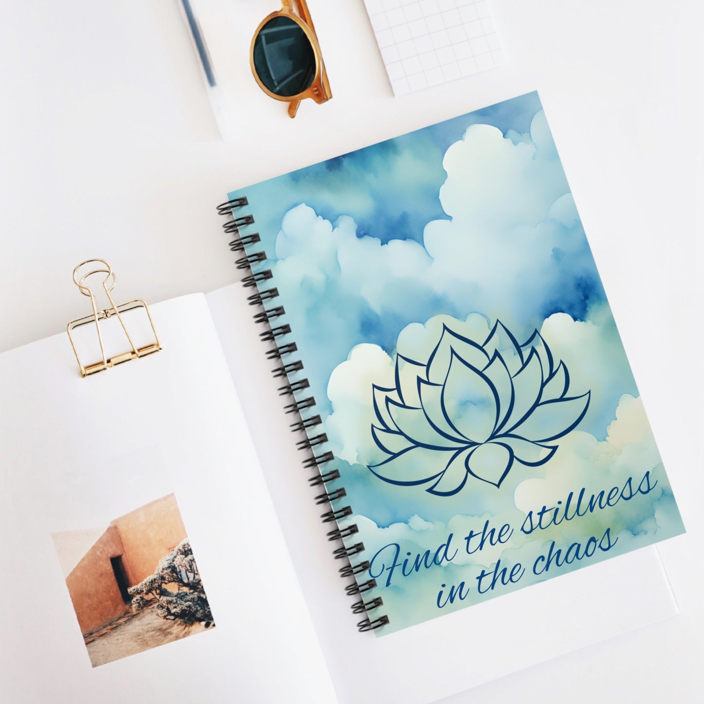 Find the Stillness in the Chaos Spiral Notebook - Ruled Line