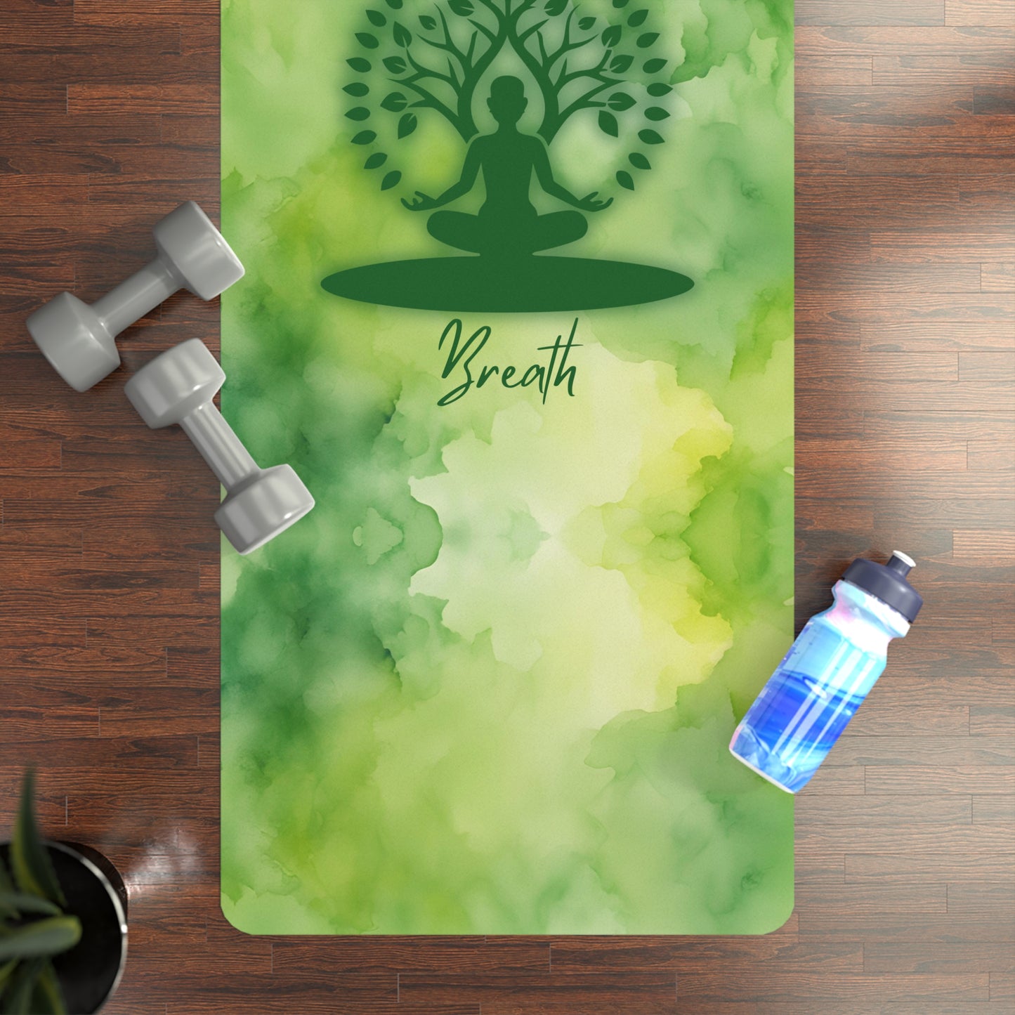Breath Buddha Watercolor Rubber Yoga Mat