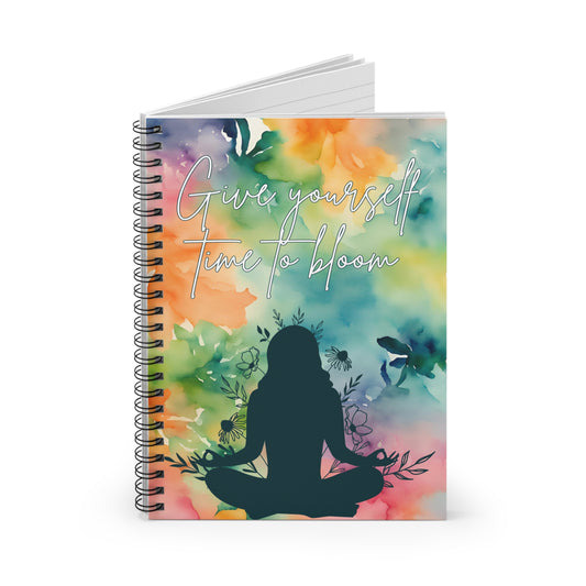 Give Yourself Time to Bloom Spiral Notebook - Ruled Line