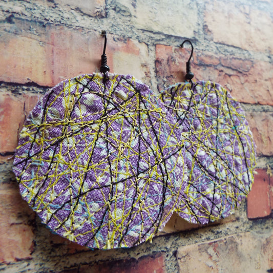 Upcycled Quilted Fabric Handmade Earrings