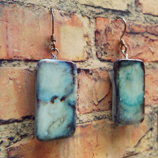 Mini Domino Alcohol Ink Earrings