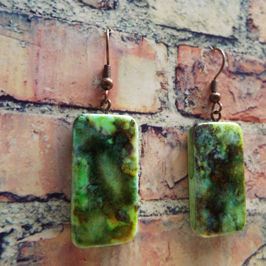 Mini Domino Alcohol Ink Earrings