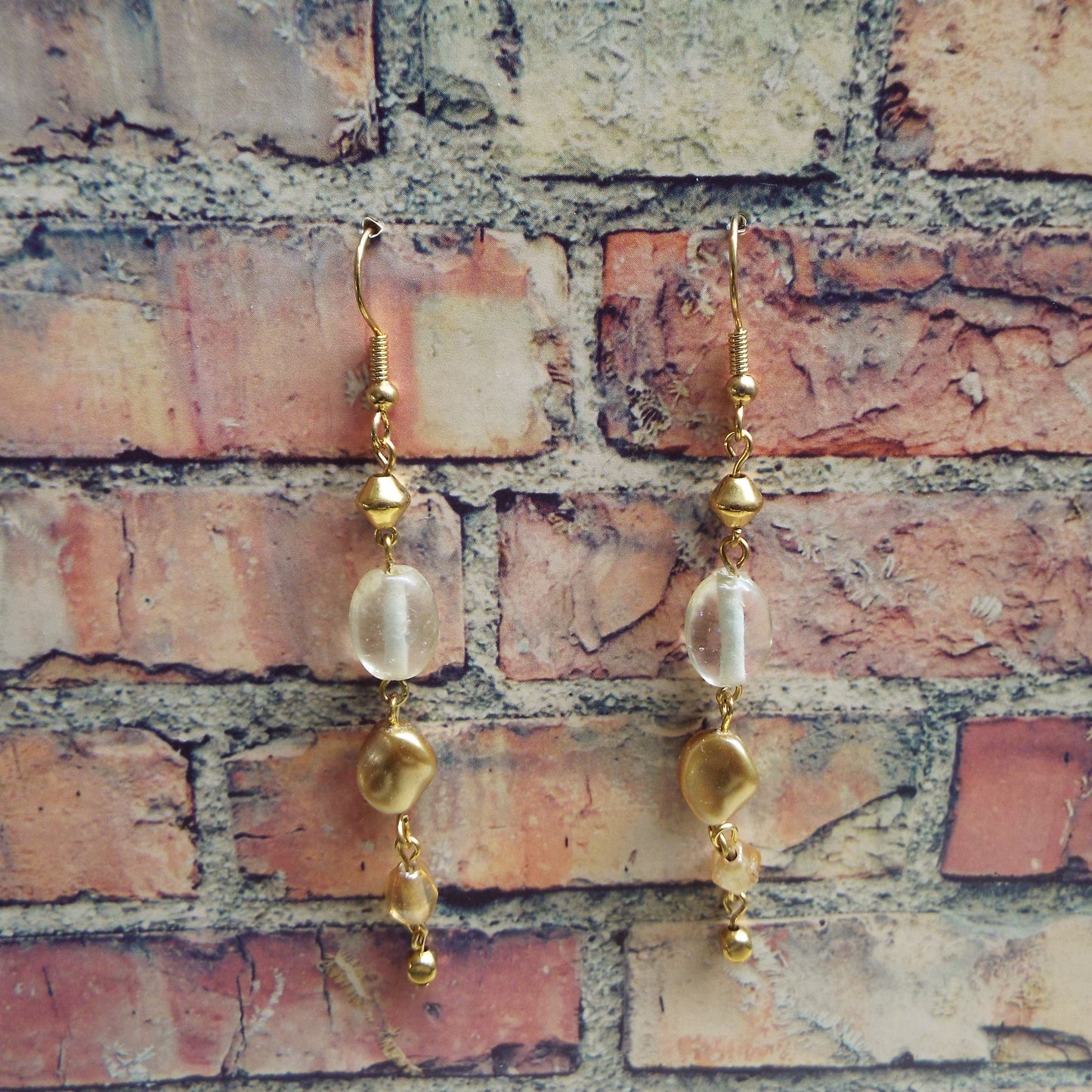 Glass and Ceramic Beaded Handmade Earrings