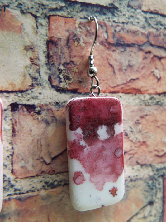 Mini Domino Alcohol Ink Earrings
