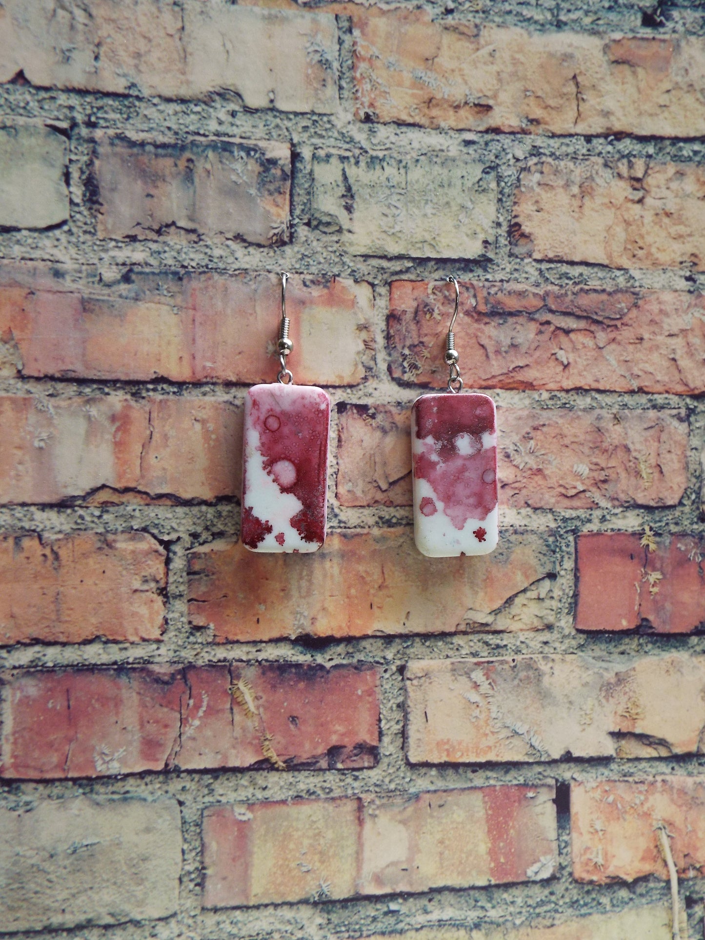 Mini Domino Alcohol Ink Earrings
