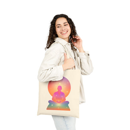 Pastel Yoga Meditation Cotton Canvas Tote Bag