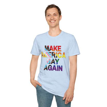 MAGA Make America Gay Again Pride Unisex Softstyle T-Shirt