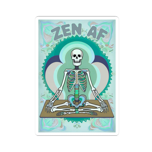 Yoga Zen AF Skeleton Kiss-Cut Stickers