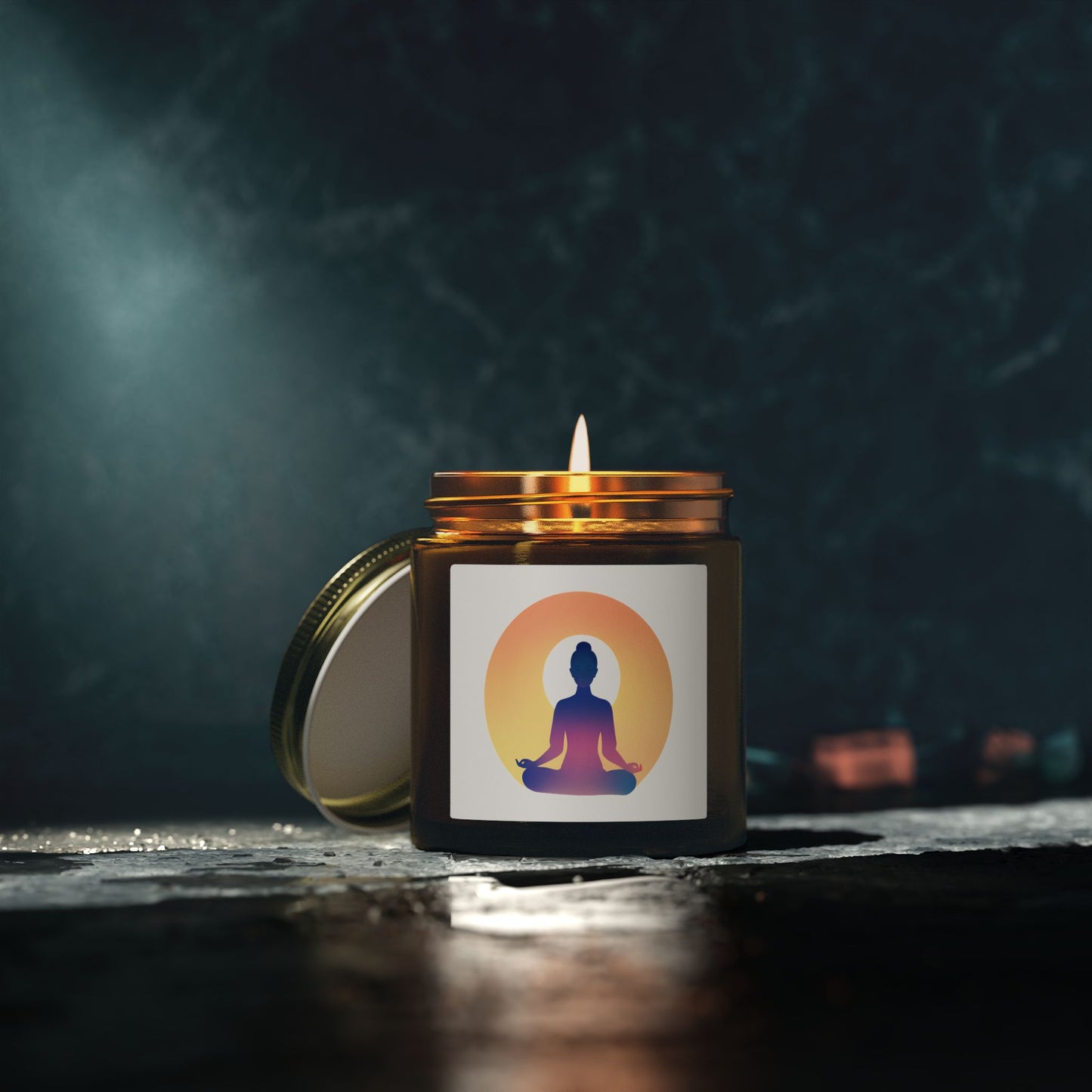 Yoga Sun Meditation Scented Candles, Coconut Apricot Wax (4oz, 9oz)
