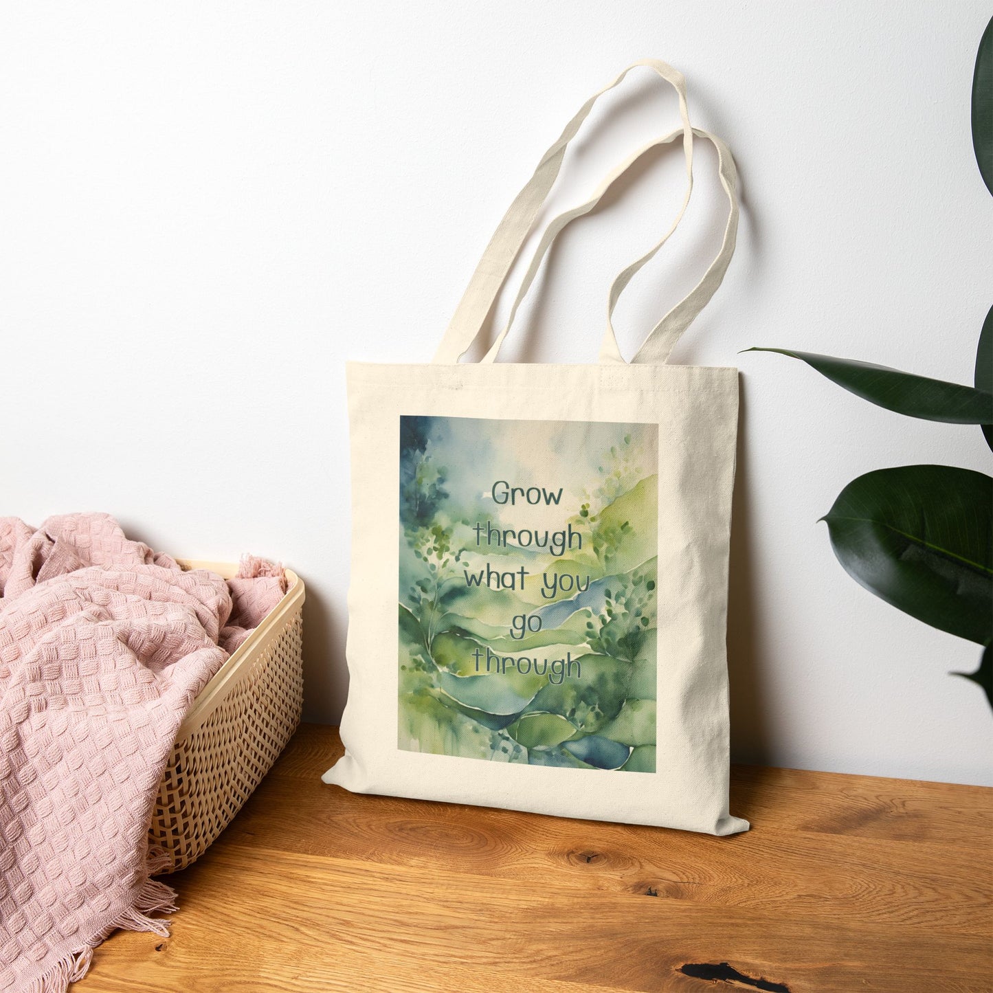 Grow Through What You Go Through Cotton Canvas Tote Bag