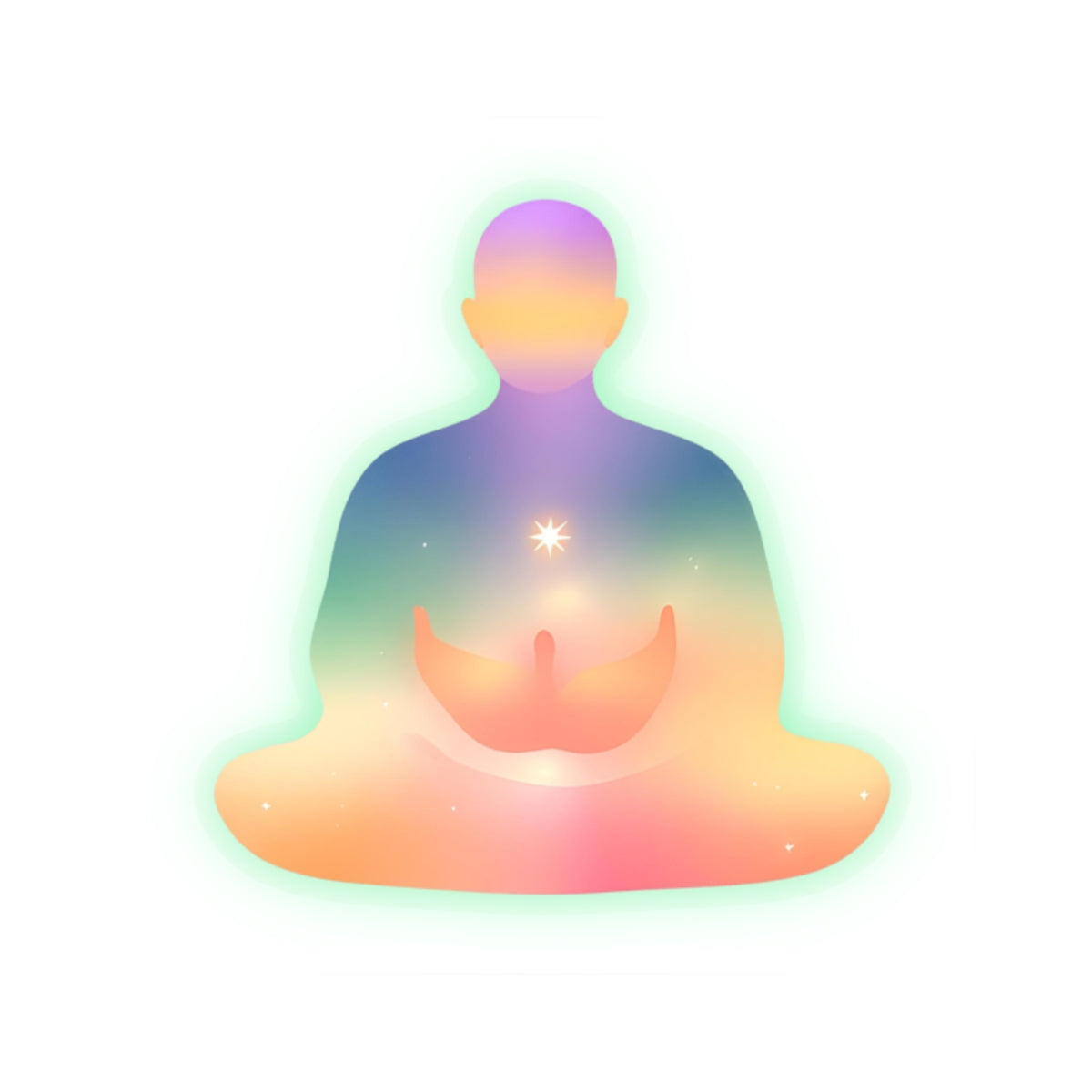 Glowing Meditation Kiss-Cut Stickers