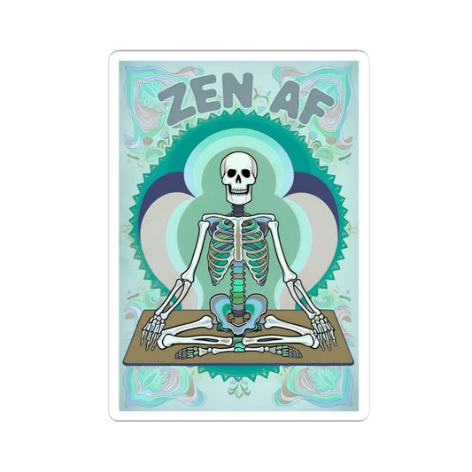 Yoga Zen AF Skeleton Kiss-Cut Stickers