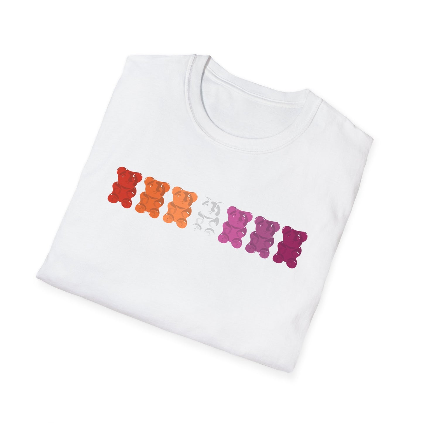Lesbian Pride Gummy Bears Unisex Softstyle T-Shirt
