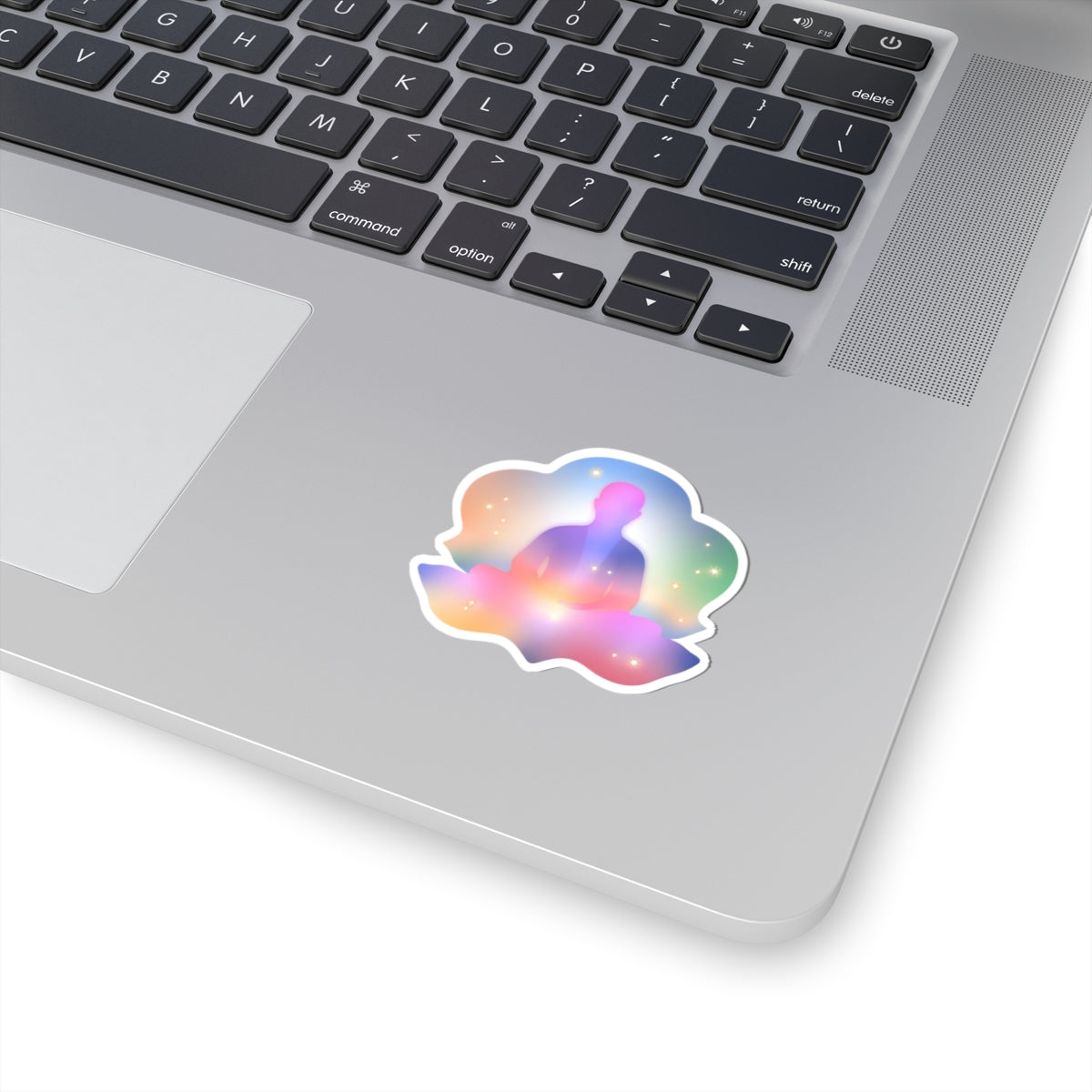 Glowing Lotus Meditation Kiss-Cut Stickers
