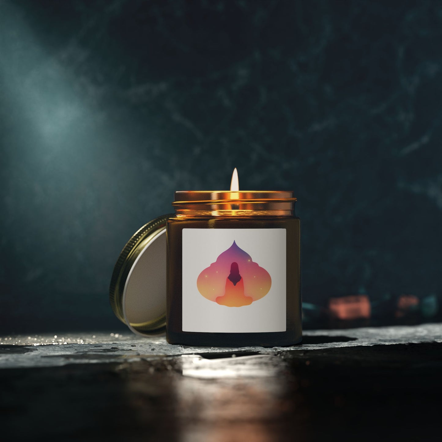 Yoga Sunset Meditation Scented Candles, Coconut Apricot Wax (4oz, 9oz)