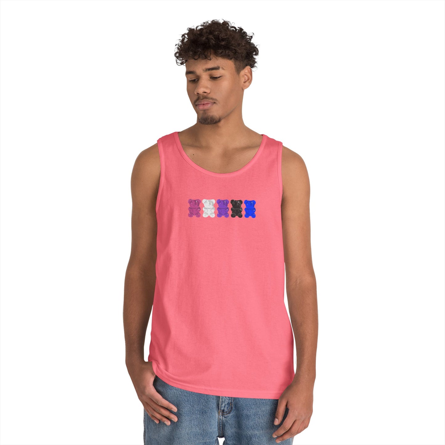 Genderfluid Pride Gummy Bears Unisex Heavy Cotton Tank Top