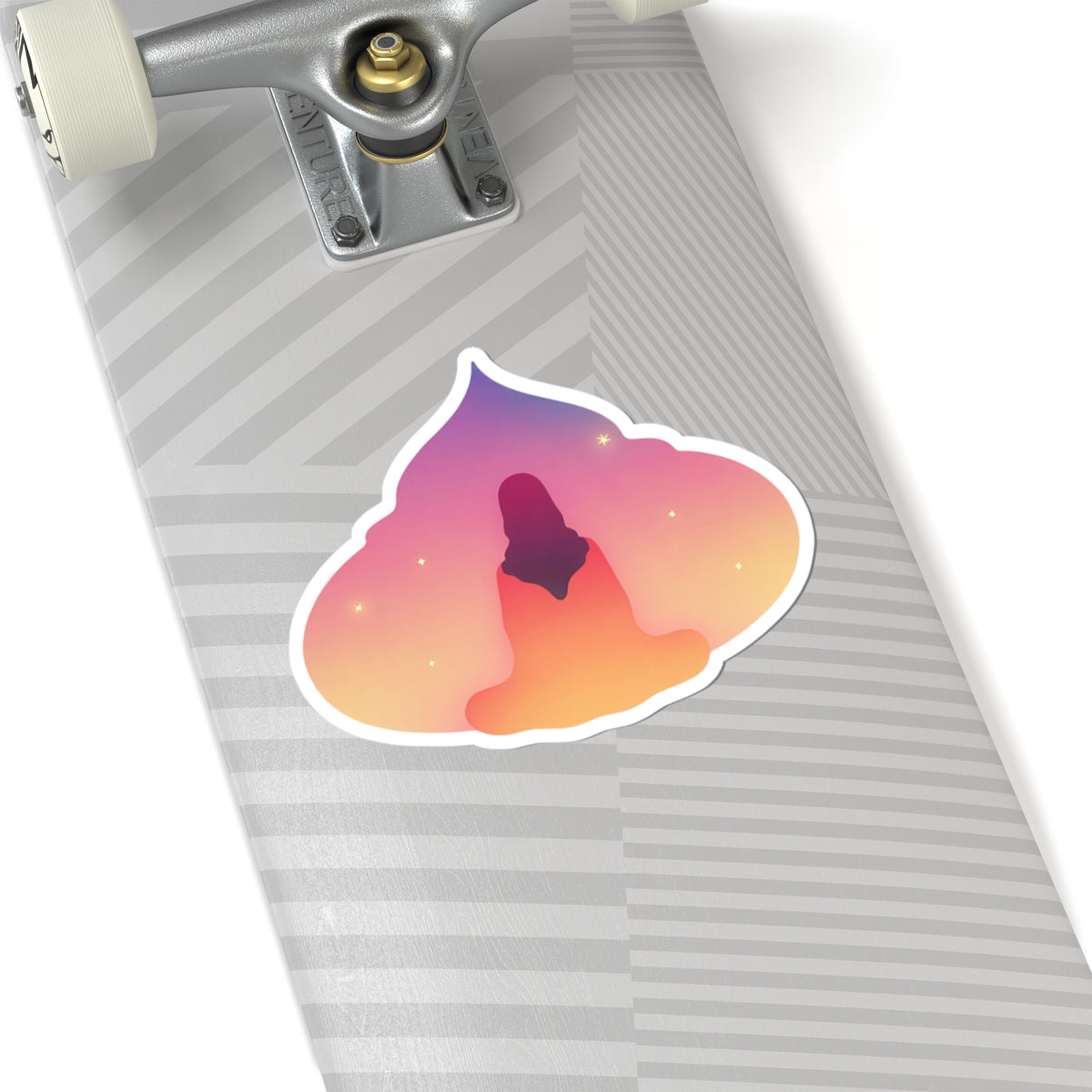 Yoga Sunset Meditation Kiss-Cut Stickers