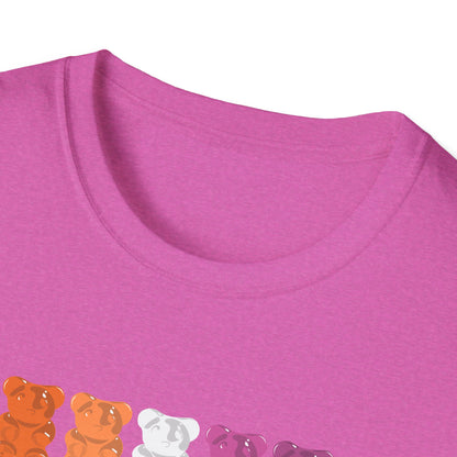 Lesbian Pride Gummy Bears Unisex Softstyle T-Shirt