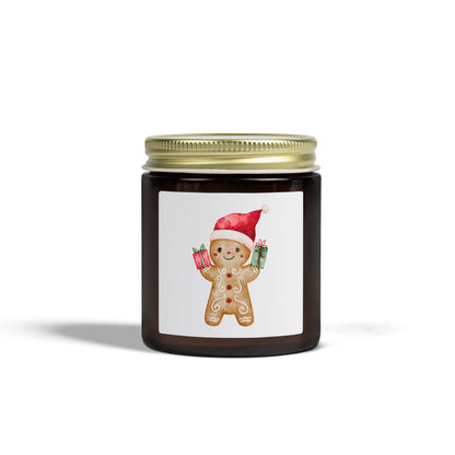 Gingerbread Boy Scented Candles, Coconut Apricot Wax (4oz, 9oz)