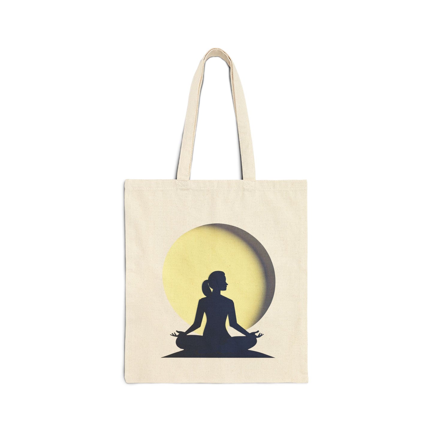 Yoga Moon Meditation Cotton Canvas Tote Bag