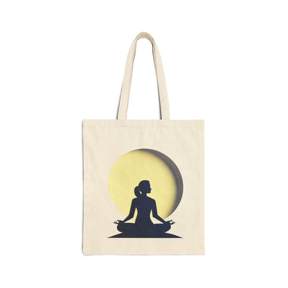 Yoga Moon Meditation Cotton Canvas Tote Bag