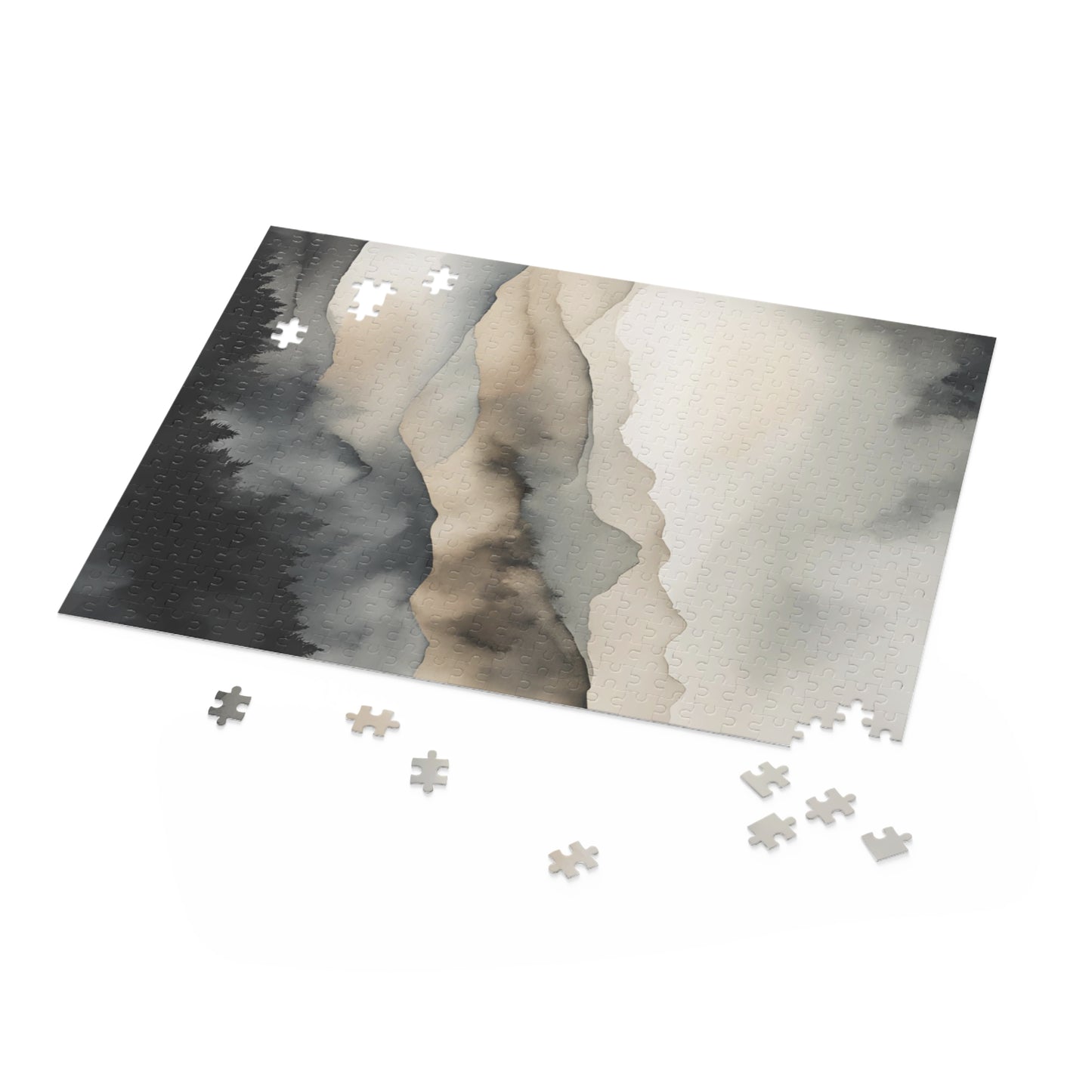 Dark Mountains Watercolor Puzzle (120, 252, 500-Piece)