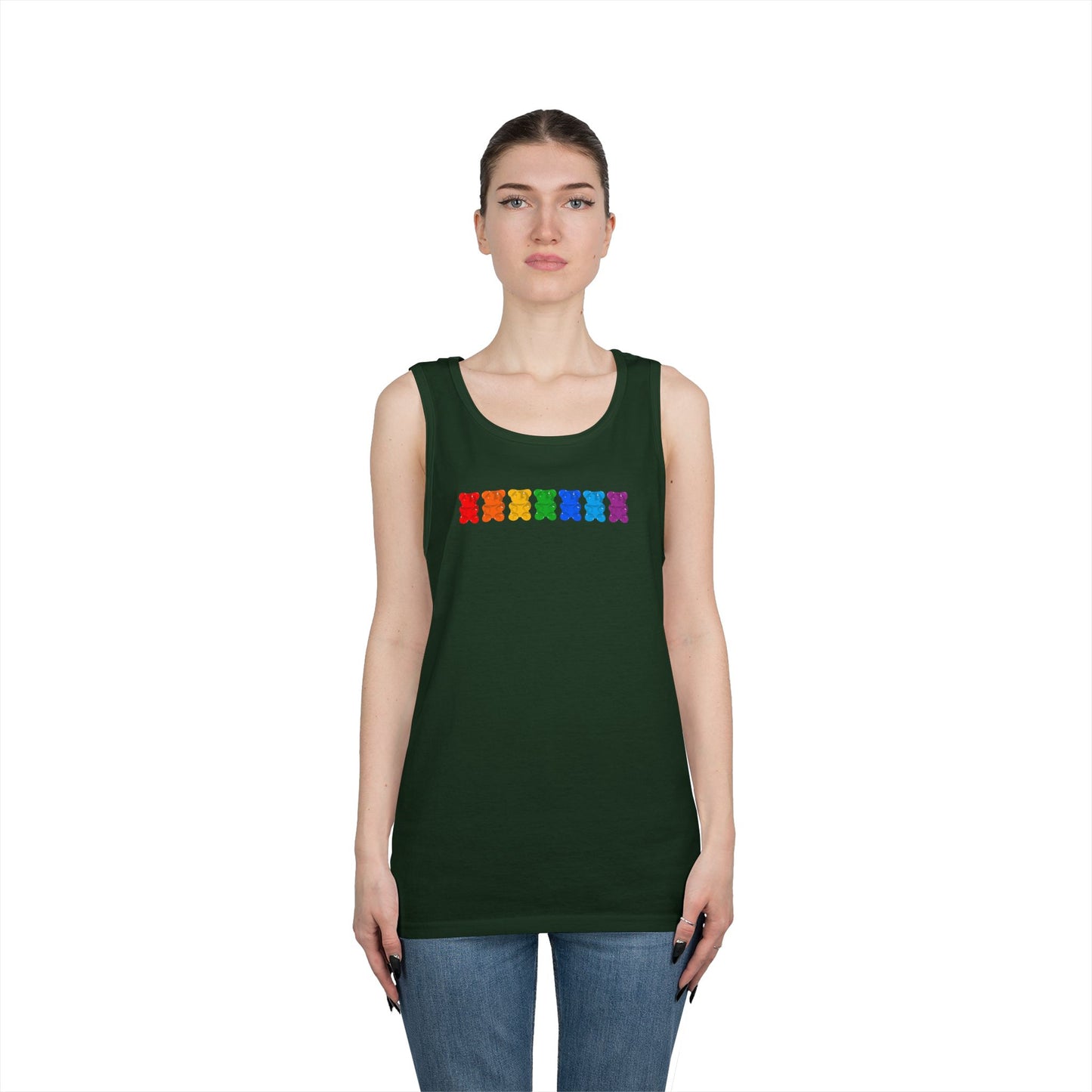 Rainbow Pride Gummy Bears Unisex Heavy Cotton Tank Top