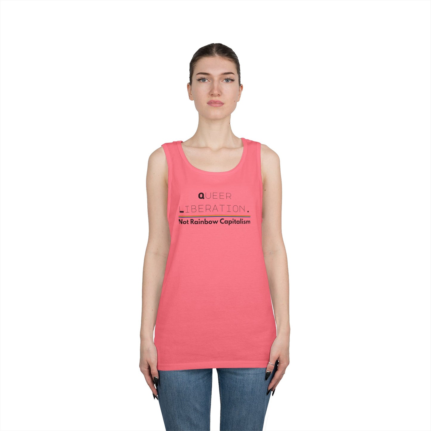 Queer Liberation Not Rainbow Capitalism Unisex Heavy Cotton Tank Top