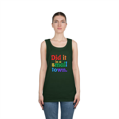 Rainbow Did It In A Small Town Unisex Heavy Cotton Tank Top