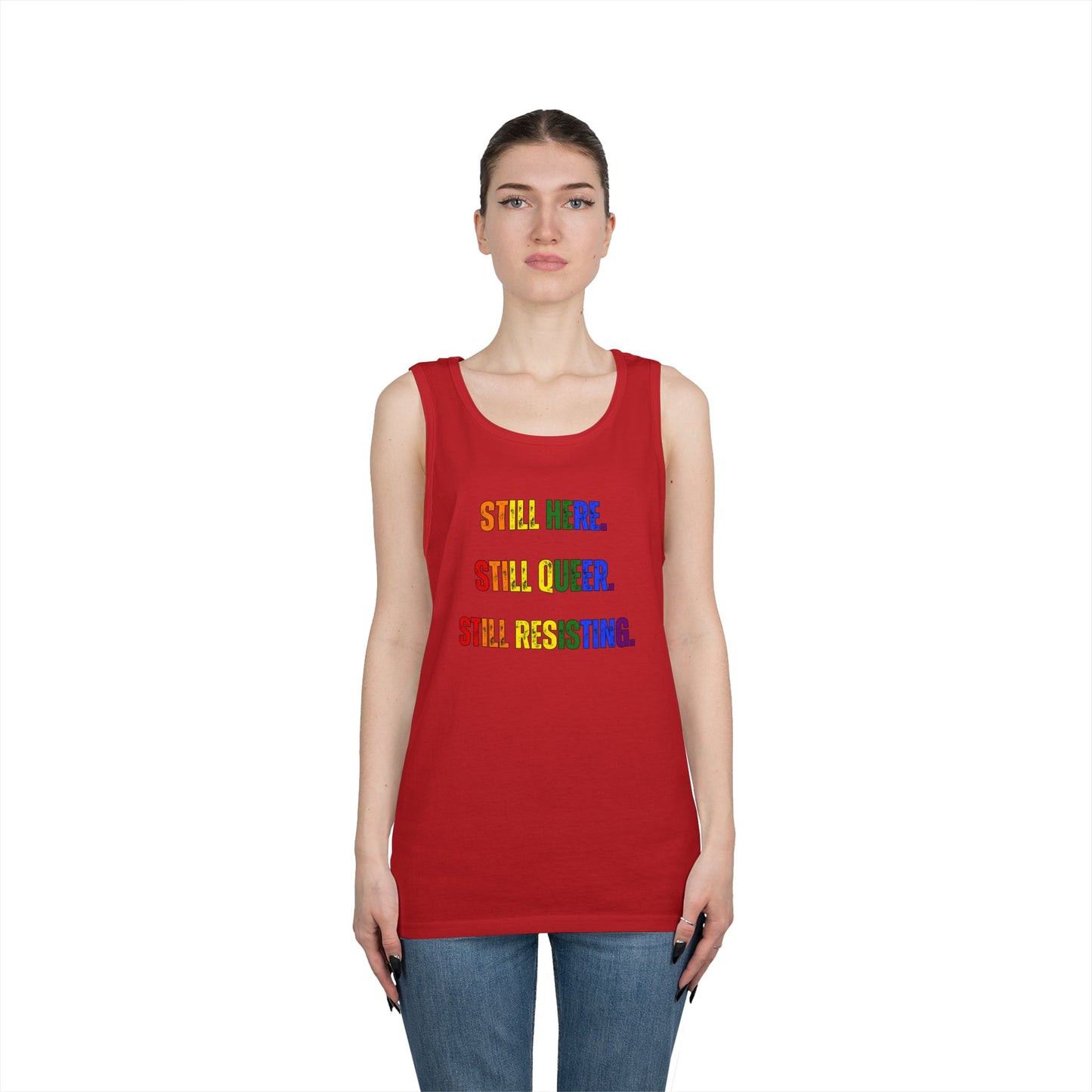 Still Here Still Queer Still Resisting Unisex Heavy Cotton Tank Top