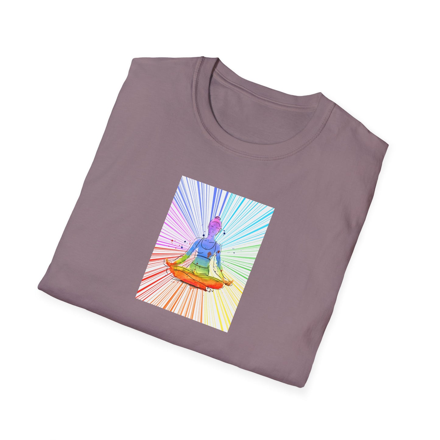 Fractal Rainbow Yoga Unisex Softstyle T-Shirt