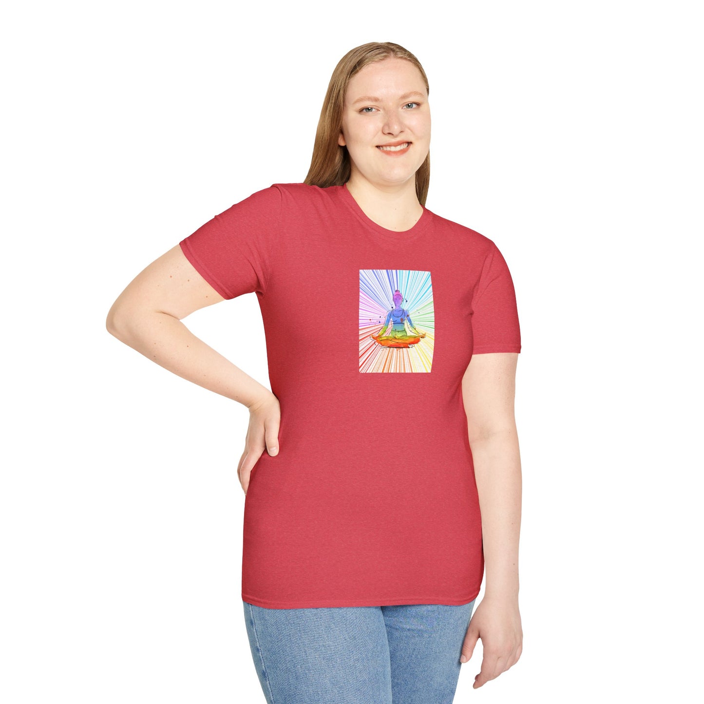 Fractal Rainbow Yoga Unisex Softstyle T-Shirt