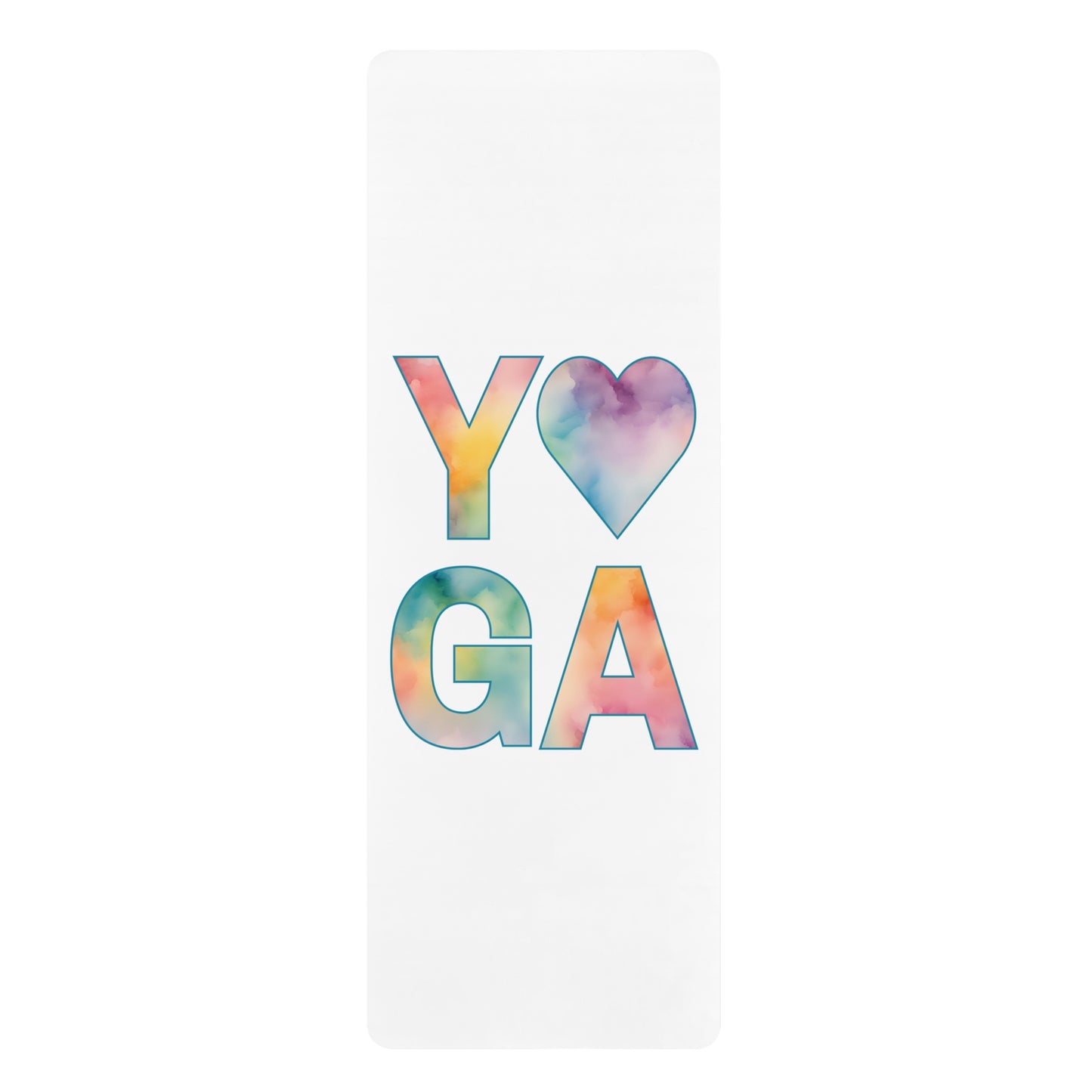 Watercolor Yoga Heart Rubber Yoga Mat