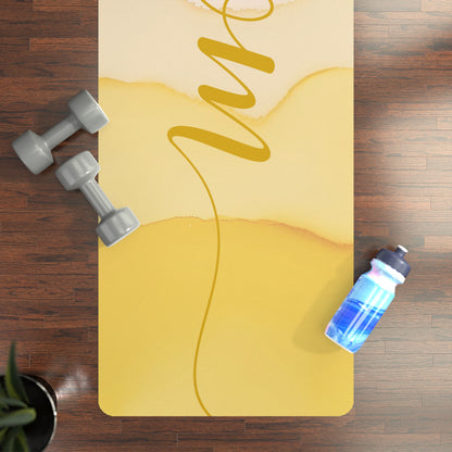 Yellow Om Rubber Yoga Mat