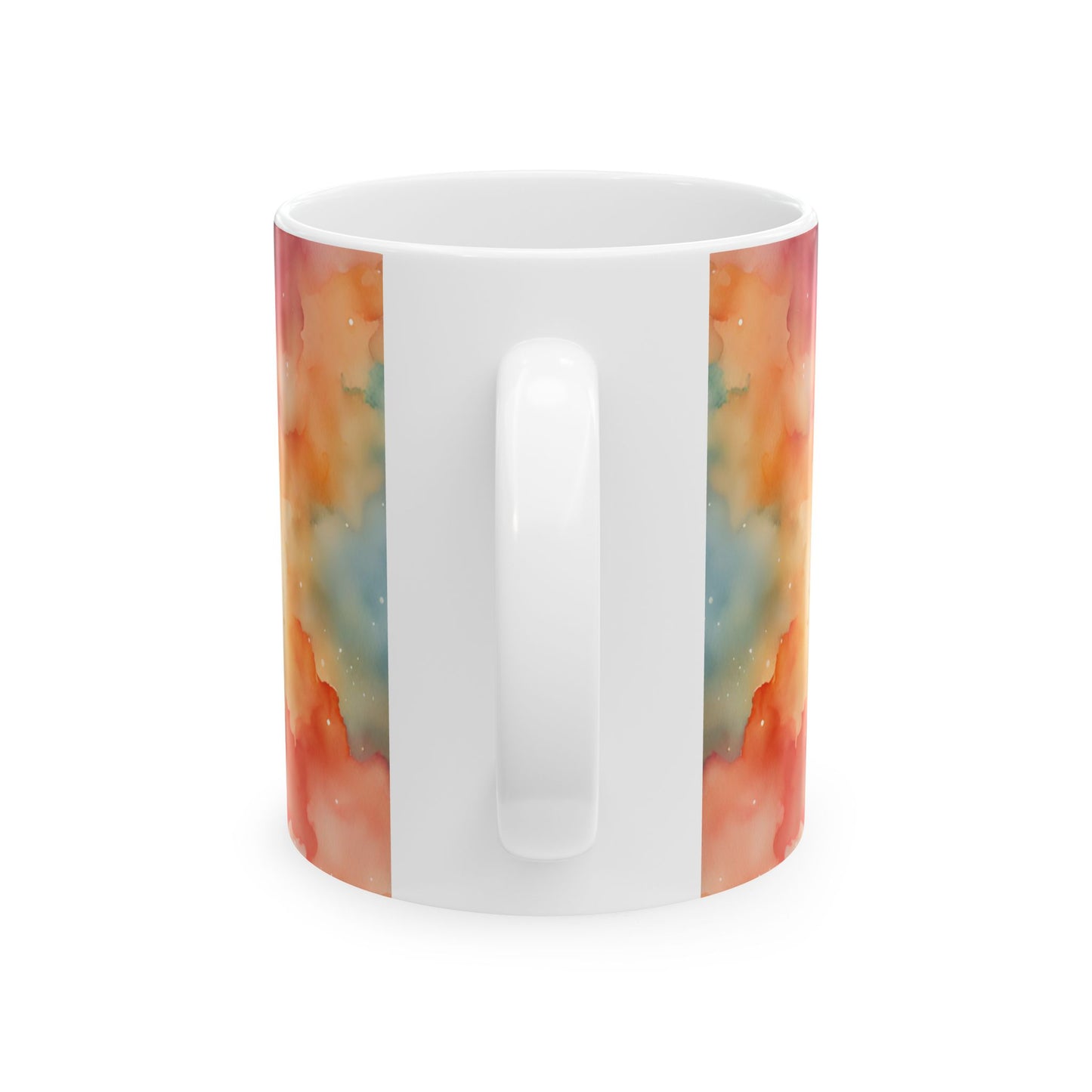 Rainbow Watercolor Ceramic Mug, (11oz, 15oz)