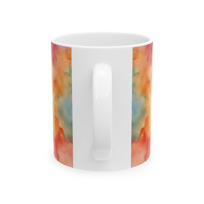 Rainbow Watercolor Ceramic Mug, (11oz, 15oz)