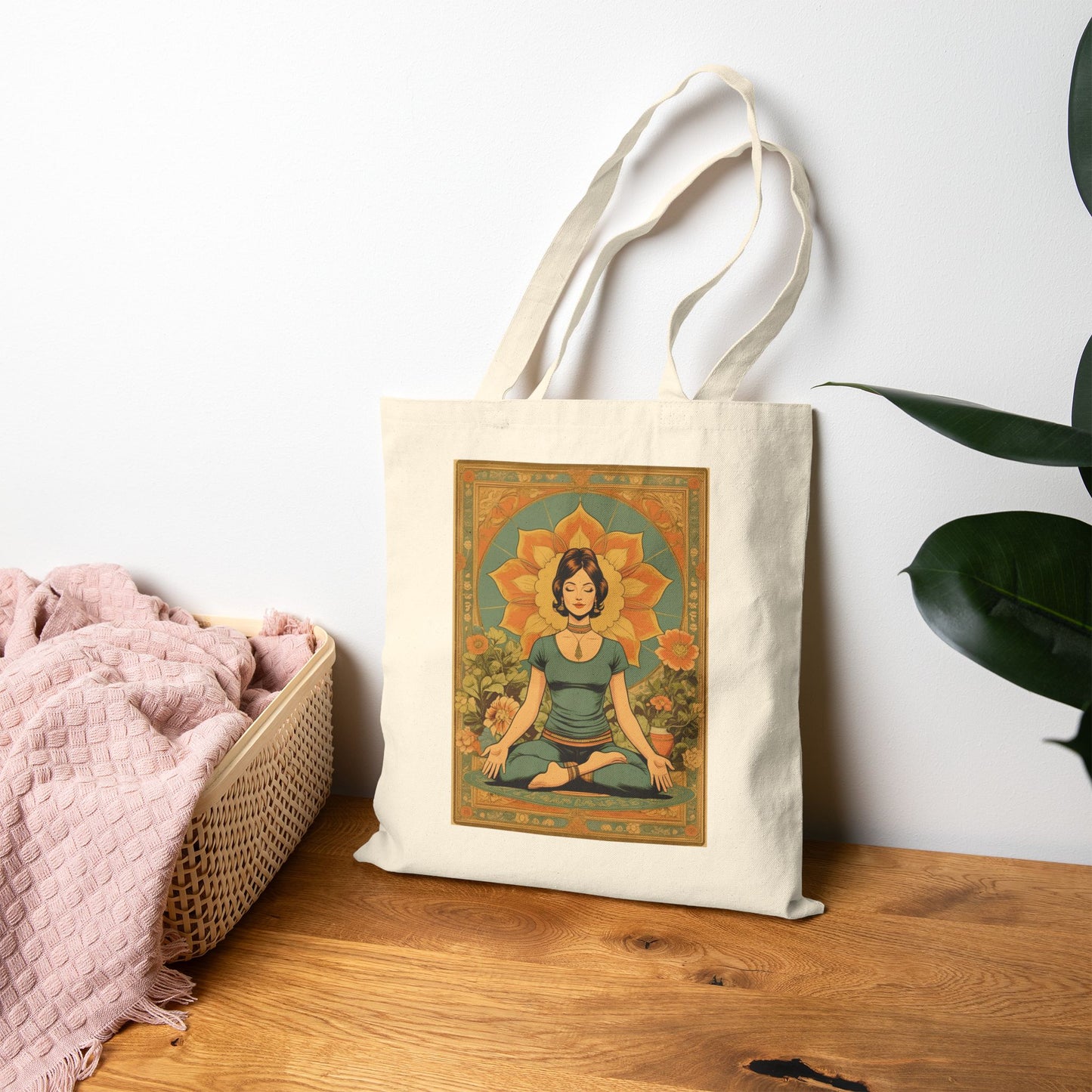 Yoga Girl Cotton Canvas Tote Bag