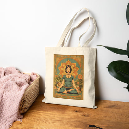 Yoga Girl Cotton Canvas Tote Bag