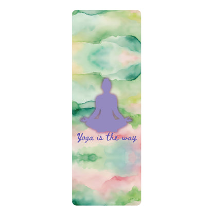 Yoga Is The Way Watercolor Rubber Yoga Mat