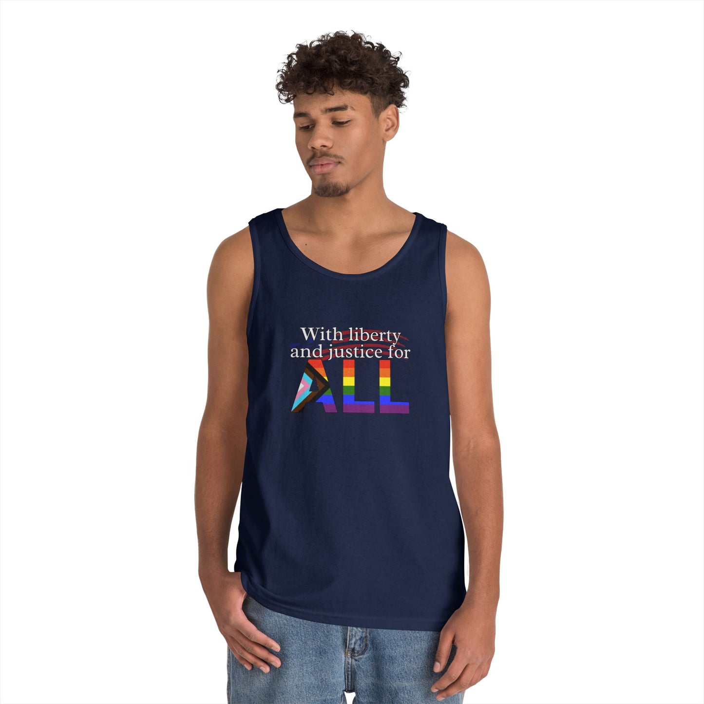 With Liberty and Justice for ALL Unisex Heavy Cotton Tank Top