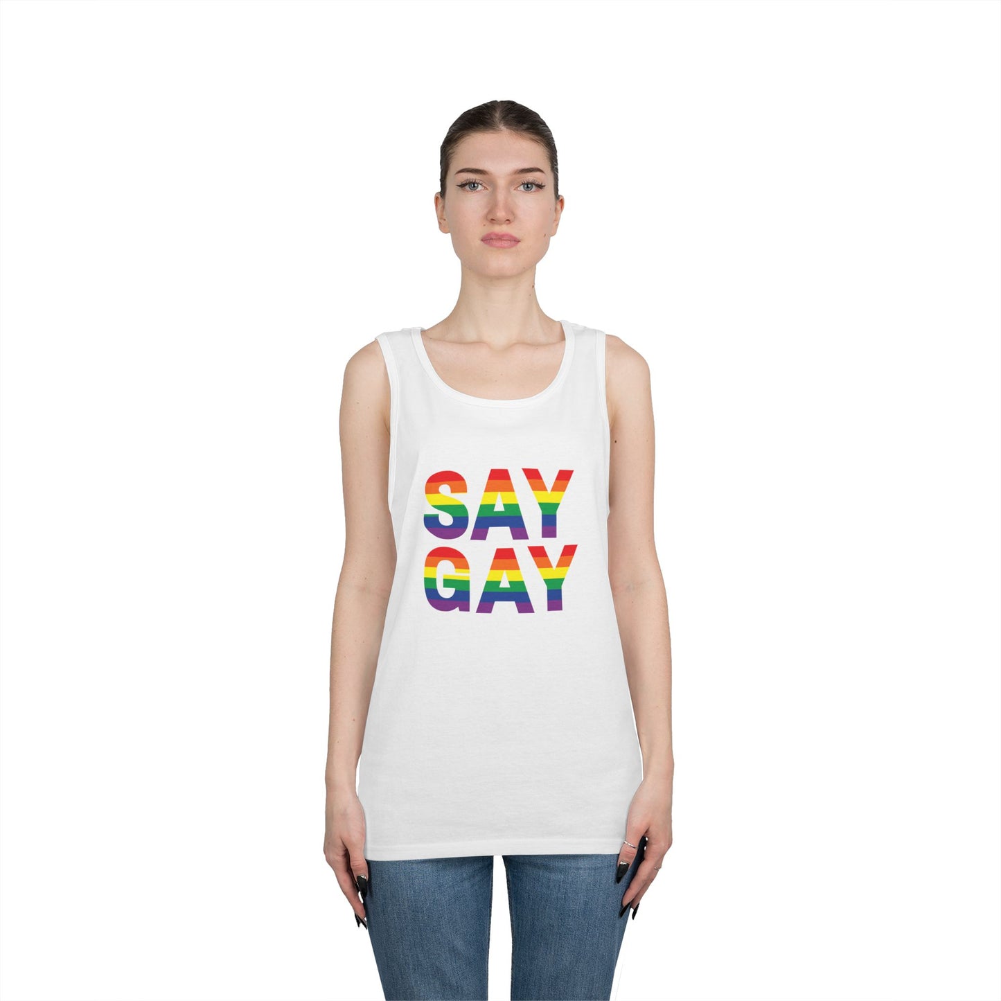 Say Gay Unisex Heavy Cotton Tank Top